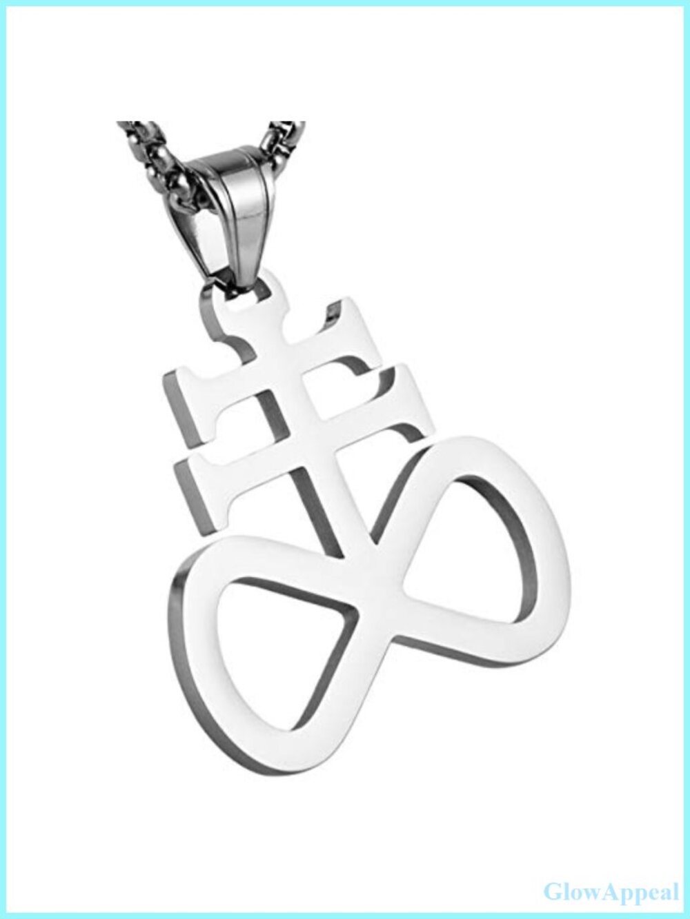Unisex Stainless Steel Leviathan Cross Pendant Necklace Link Chain